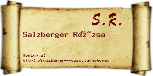 Salzberger Rózsa névjegykártya